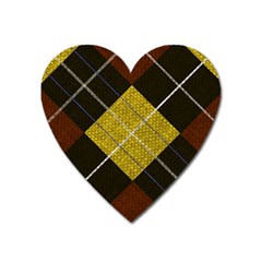 Modern Yellow Golden Plaid Heart Magnet by ConteMonfrey