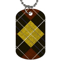 Modern Yellow Golden Plaid Dog Tag (one Side) by ConteMonfrey