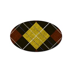 Modern Yellow Golden Plaid Sticker Oval (10 Pack)