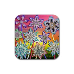 Flower Nature Garden Bloom Flora Rubber Coaster (square)