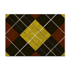 Modern Yellow Golden Plaid Sticker A4 (100 Pack)