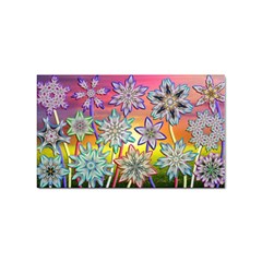 Flower Nature Garden Bloom Flora Sticker Rectangular (100 Pack)