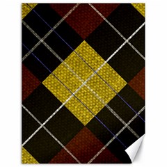 Modern Yellow Golden Plaid Canvas 18  X 24  by ConteMonfrey