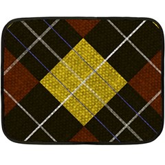 Modern Yellow Golden Plaid Double Sided Fleece Blanket (mini)  by ConteMonfrey