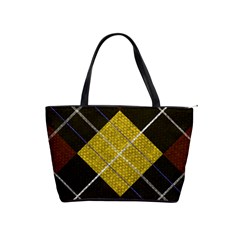 Modern Yellow Golden Plaid Classic Shoulder Handbag by ConteMonfrey