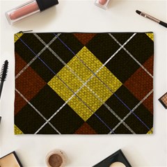 Modern Yellow Golden Plaid Cosmetic Bag (xl) by ConteMonfrey