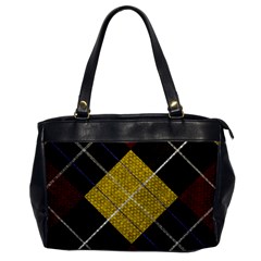 Modern Yellow Golden Plaid Oversize Office Handbag by ConteMonfrey