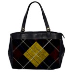 Modern Yellow golden Plaid Oversize Office Handbag Front