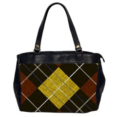 Modern Yellow Golden Plaid Oversize Office Handbag (2 Sides) by ConteMonfrey