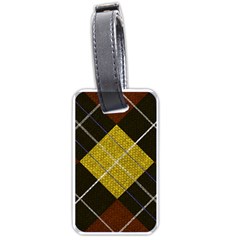 Modern Yellow Golden Plaid Luggage Tag (one Side) by ConteMonfrey