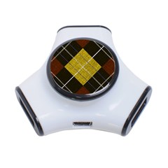 Modern Yellow Golden Plaid 3-port Usb Hub by ConteMonfrey