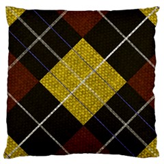 Modern Yellow Golden Plaid Large Cushion Case (two Sides) by ConteMonfrey