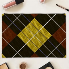 Modern Yellow Golden Plaid Cosmetic Bag (xxl) by ConteMonfrey