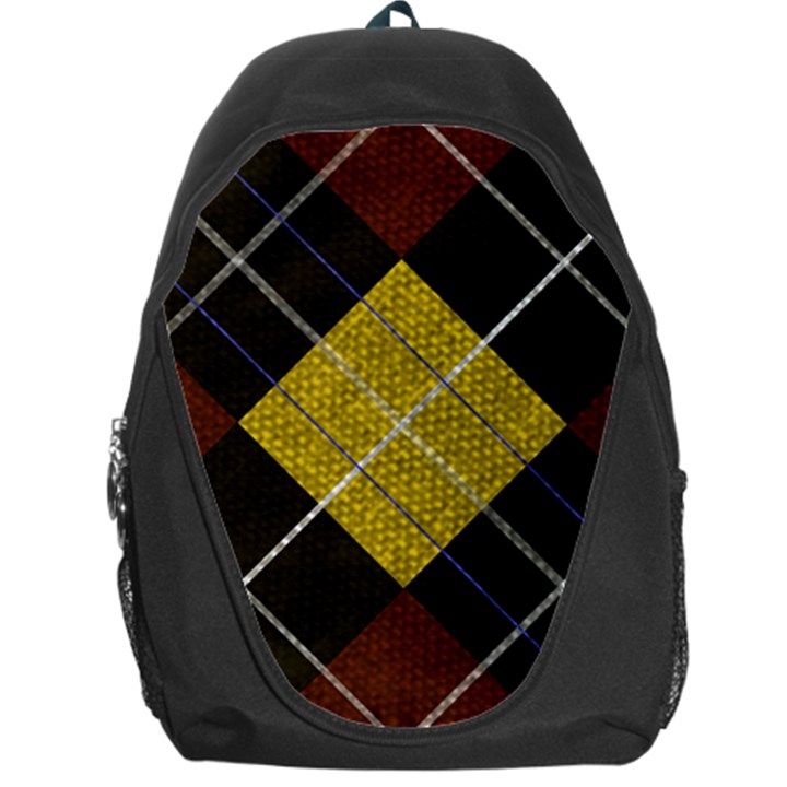 Modern Yellow golden Plaid Backpack Bag