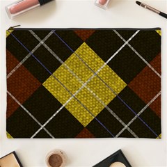 Modern Yellow Golden Plaid Cosmetic Bag (xxxl) by ConteMonfrey