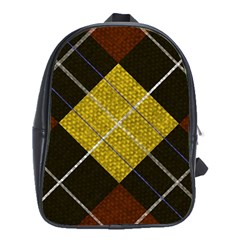 Modern Yellow Golden Plaid School Bag (xl) by ConteMonfrey