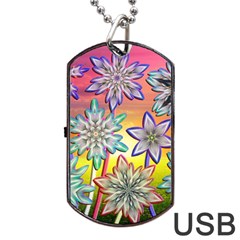 Flower Nature Garden Bloom Flora Dog Tag Usb Flash (one Side) by Ravend