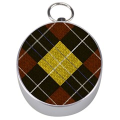 Modern Yellow Golden Plaid Silver Compasses by ConteMonfrey