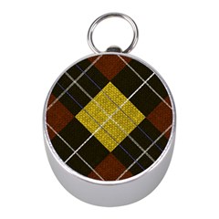 Modern Yellow Golden Plaid Mini Silver Compasses by ConteMonfrey