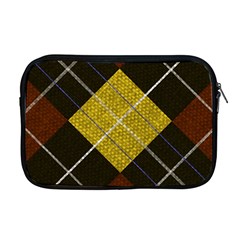 Modern Yellow Golden Plaid Apple Macbook Pro 17  Zipper Case by ConteMonfrey