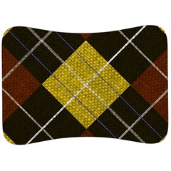 Modern Yellow Golden Plaid Velour Seat Head Rest Cushion by ConteMonfrey