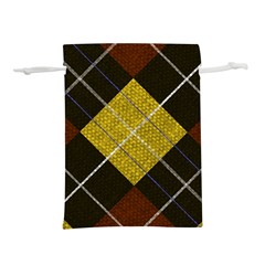 Modern Yellow Golden Plaid Lightweight Drawstring Pouch (l) by ConteMonfrey