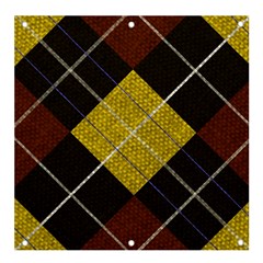 Modern Yellow Golden Plaid Banner And Sign 4  X 4  by ConteMonfrey