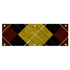 Modern Yellow Golden Plaid Banner And Sign 6  X 2  by ConteMonfrey