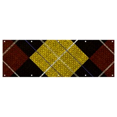 Modern Yellow Golden Plaid Banner And Sign 12  X 4  by ConteMonfrey