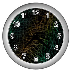 Background Pattern Texture Design Wall Clock (silver) by Ravend