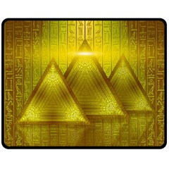 Hieroglyphic Egypt Egyptian Double Sided Fleece Blanket (medium)  by Ravend