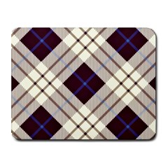 Blue, Purple And White Diagonal Plaids Small Mousepad by ConteMonfrey