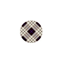 Blue, purple and white diagonal plaids 1  Mini Buttons