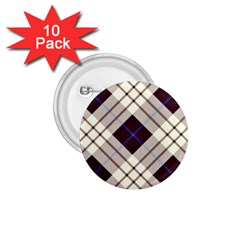 Blue, purple and white diagonal plaids 1.75  Buttons (10 pack)