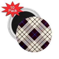 Blue, Purple And White Diagonal Plaids 2 25  Magnets (10 Pack)  by ConteMonfrey