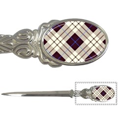 Blue, purple and white diagonal plaids Letter Opener