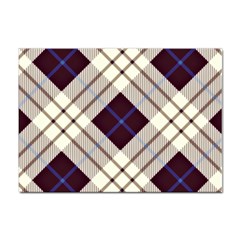 Blue, purple and white diagonal plaids Sticker A4 (10 pack)