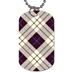 Blue, Purple And White Diagonal Plaids Dog Tag (two Sides) by ConteMonfrey