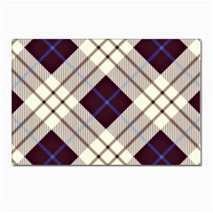 Blue, Purple And White Diagonal Plaids Postcard 4 x 6  (pkg Of 10) by ConteMonfrey