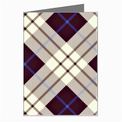 Blue, Purple And White Diagonal Plaids Greeting Card by ConteMonfrey