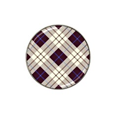 Blue, purple and white diagonal plaids Hat Clip Ball Marker