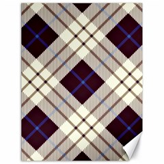 Blue, purple and white diagonal plaids Canvas 18  x 24 