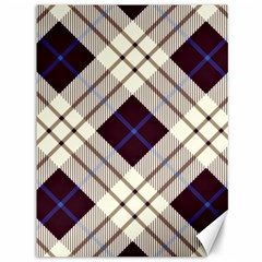 Blue, purple and white diagonal plaids Canvas 36  x 48 