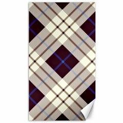 Blue, Purple And White Diagonal Plaids Canvas 40  X 72  by ConteMonfrey