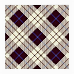 Blue, purple and white diagonal plaids Medium Glasses Cloth (2 Sides)