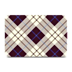 Blue, purple and white diagonal plaids Plate Mats