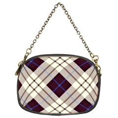 Blue, Purple And White Diagonal Plaids Chain Purse (two Sides) by ConteMonfrey