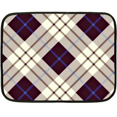 Blue, Purple And White Diagonal Plaids Fleece Blanket (mini) by ConteMonfrey