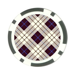 Blue, purple and white diagonal plaids Poker Chip Card Guard (10 pack)