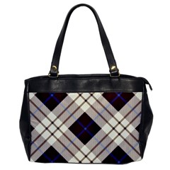 Blue, purple and white diagonal plaids Oversize Office Handbag